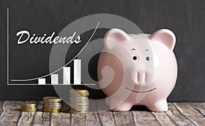 Piggy bank dividend growth investment photo