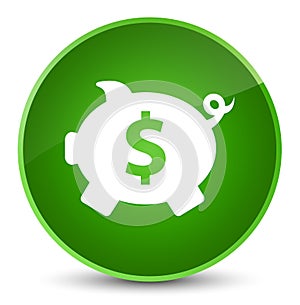 Piggy bank dollar sign icon elegant green round button