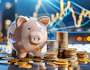 Piggy bank, economy concept