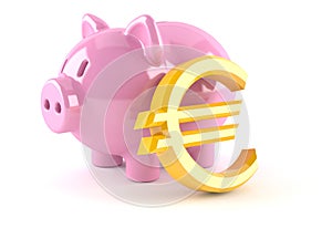Piggy bank with euro currency symbol