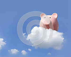 Piggy bank flying free