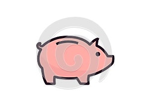 Piggy bank in the form of a pig for storing money financial symbol