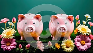 Piggy bank on a greenfield site - sustainable savings