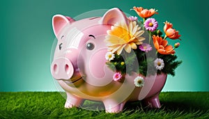 Piggy bank on a greenfield site - sustainable savings