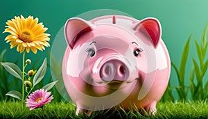 Piggy bank on a greenfield site - sustainable savings