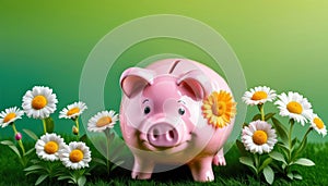 Piggy bank on a greenfield site - sustainable savings