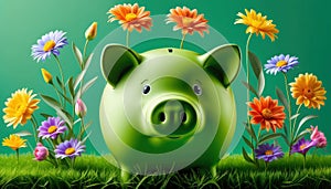 Piggy bank on a greenfield site - sustainable savings