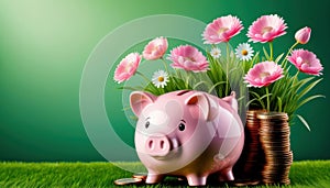 Piggy bank on a greenfield site - sustainable savings