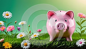 Piggy bank on a greenfield site - sustainable savings