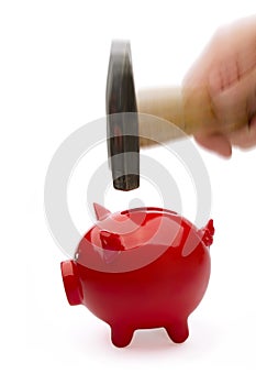 Piggy bank with Hammer