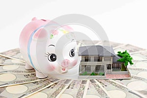 Piggy bank with housing model