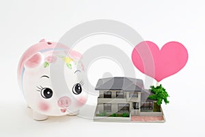 Piggy bank with housing model