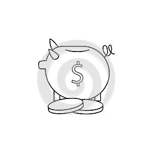 piggy bank icon. Element of banking icon for mobile concept and web apps. Thin line icon for website design and development, app