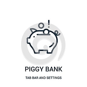piggy bank icon vector from tab bar and settings collection. Thin line piggy bank outline icon vector illustration