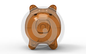 Piggy bank orange to save money economy finance and savings concept 3D illustration