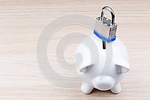 Piggy bank with padlock