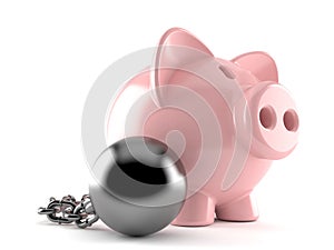 Piggy bank with prisson ball