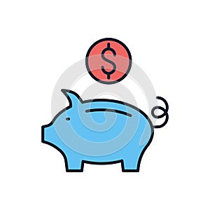 Piggy Bank related vector icon