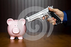 Piggy bank robbery photo