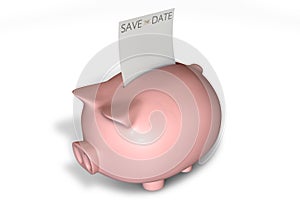 Piggy Bank Save The Date Note