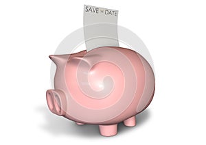 Piggy Bank Save The Date Note