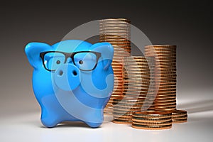 Piggy Bank save money investment. putting money coin into piggy bank saving money for future plan and retirement fund, Business