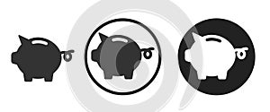 Piggy bank saving Icon . web icon set . icons collection. Simple illustration.