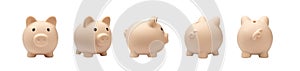 Piggy Bank Set Isolated, Money Box, Saving Pig, Moneybox, Piggybank
