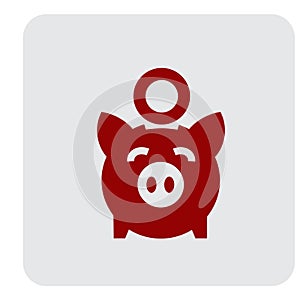 Piggy bank Simpel Logo Icon Vector Ilustration