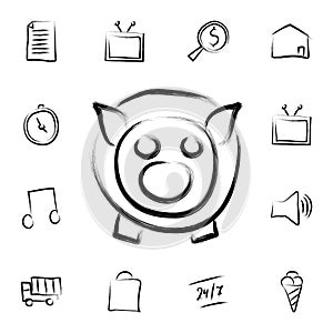 piggy bank sketch style icon. Detailed set of banking in sketch style icons. Premium graphic design. One of the collection icons