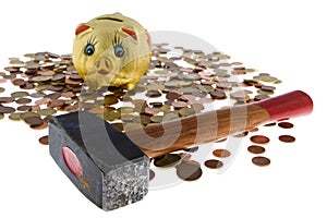 Piggy bank with small change
