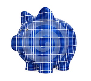 Piggy Bank Solar Panel Isolated photo