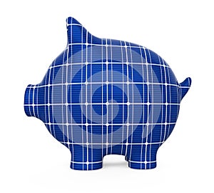 Piggy Bank Solar Panel Isolated photo