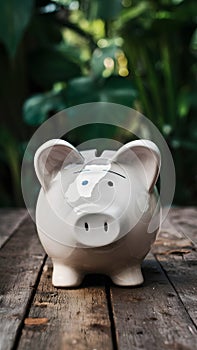 Piggy bank on travel, saving for future tourist adventures