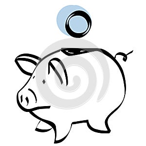 Piggy bank vector photo