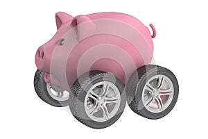 Piggy bank with wheels
