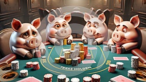 Piggy Banks Gambling Personal Debt Bubble Saving Money Banking Global Currency AI Generated
