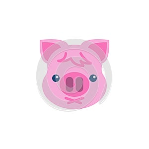 Piggy Confounded Face Emoji flat icon