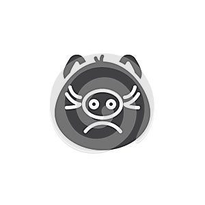 Piggy displeased face emoji vector icon