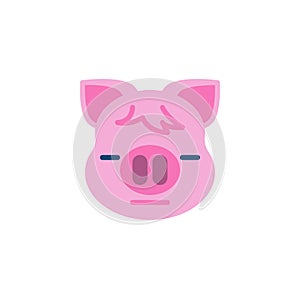 Piggy Expressionless Face Emoji flat icon