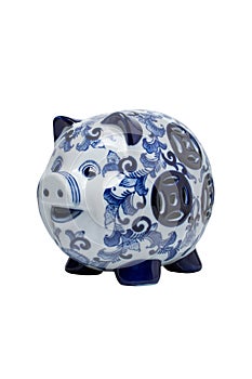 Piggy pig white and blue