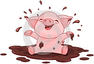 Piggy in a puddle