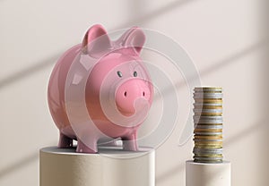 Piggybank and coins