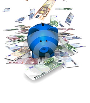 Piggybank Falling Euro