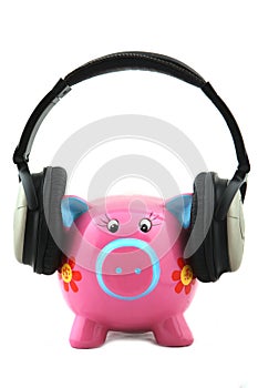 Piggybank with headphone