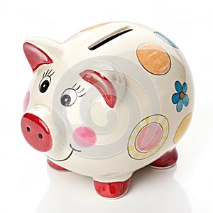 Piggybank isolated on white background photo