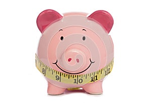 Piggybank with tape measure