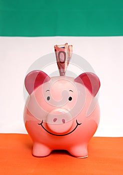 Piggybank with ten euros