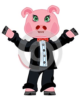 Piglet in suit