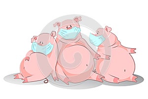 Pigs in an air mask represent swine influenza